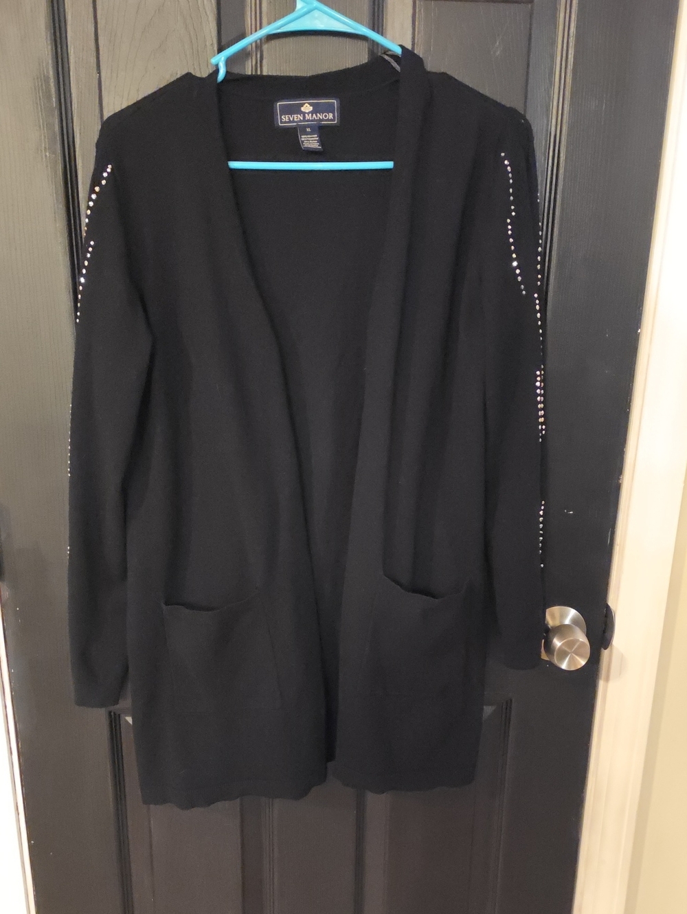 Black Open-Front Women's Sweater Cardigan